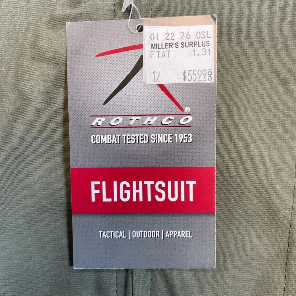 Rothco Flight Suit Mens XL Olive Green NWT Tactical Military Coveralls Outdoor